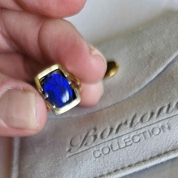 Black Opal 3.5 carat 14k Gold Ring Lightning Ridge Please Read Condition Details - Picture 10 of 16